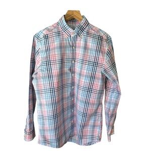 Vineyard Vines Slim Fit Murray White w/ Pink & Blue Check L/S Ctn Btn Down Sz M